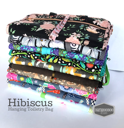 The Hibiscus Hanging Toiletry Bag - PDF sewing pattern