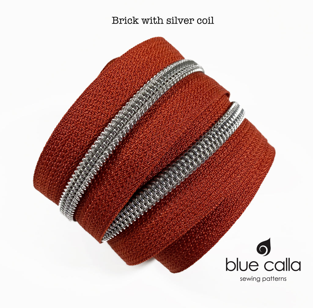 SILVER COIL - BRICK - #5 Metallic Nylon Coil Zipper tape