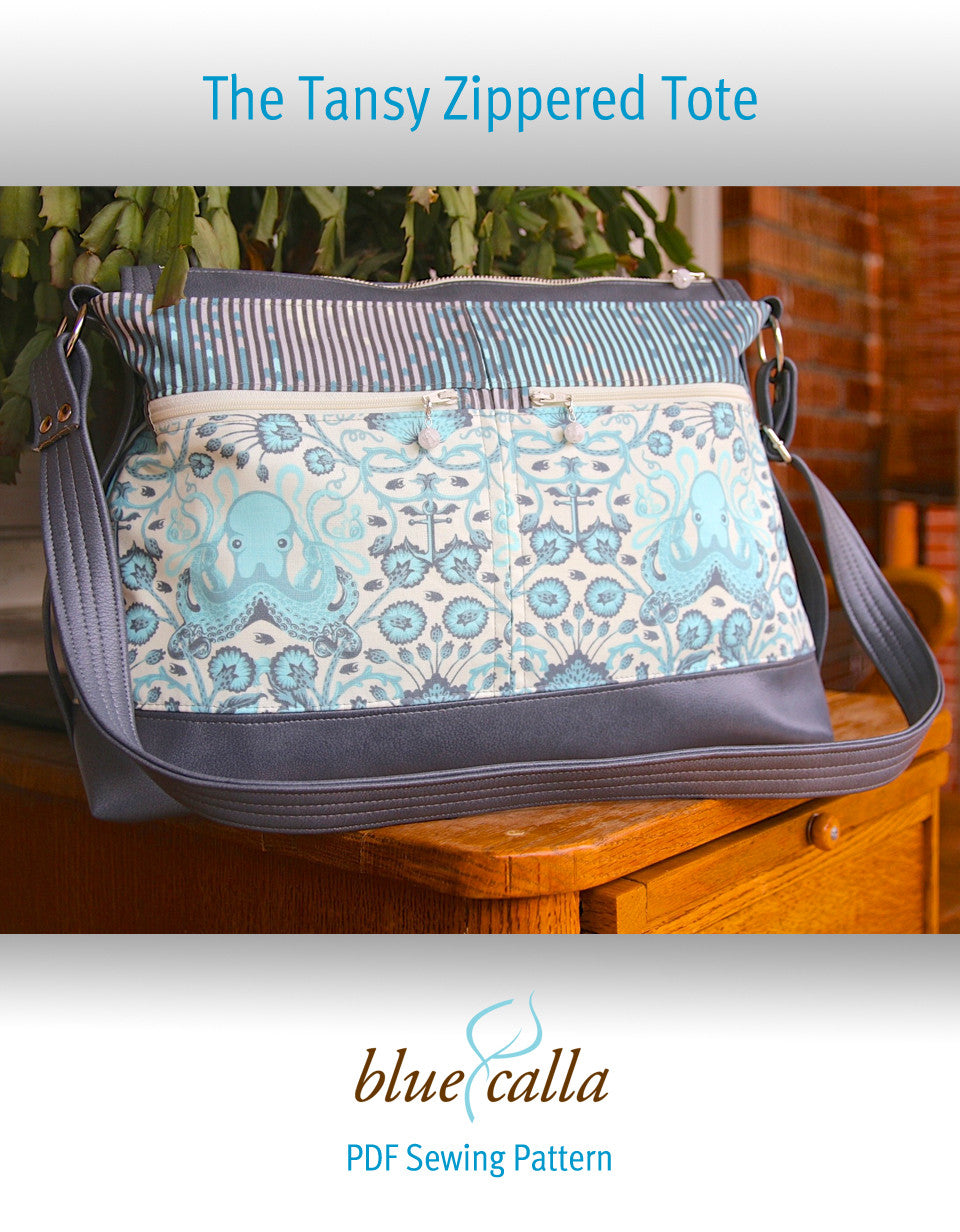 The Tansy Zippered Tote - PDF Sewing Pattern