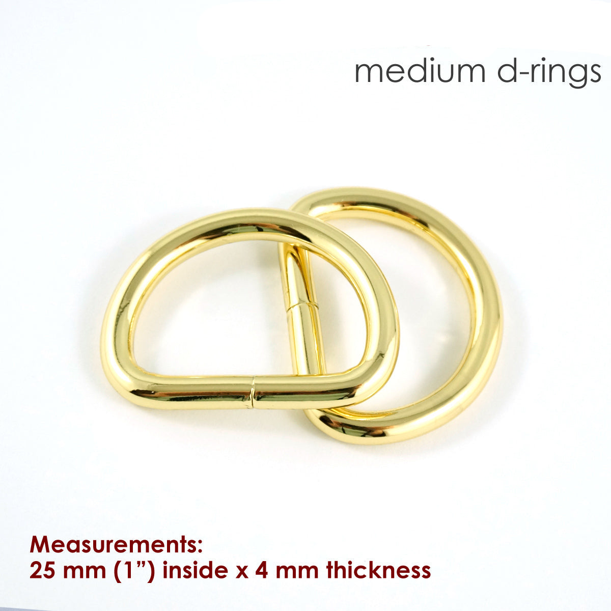 1" D RINGS (SET of 4) - Available in 6 metal finishes