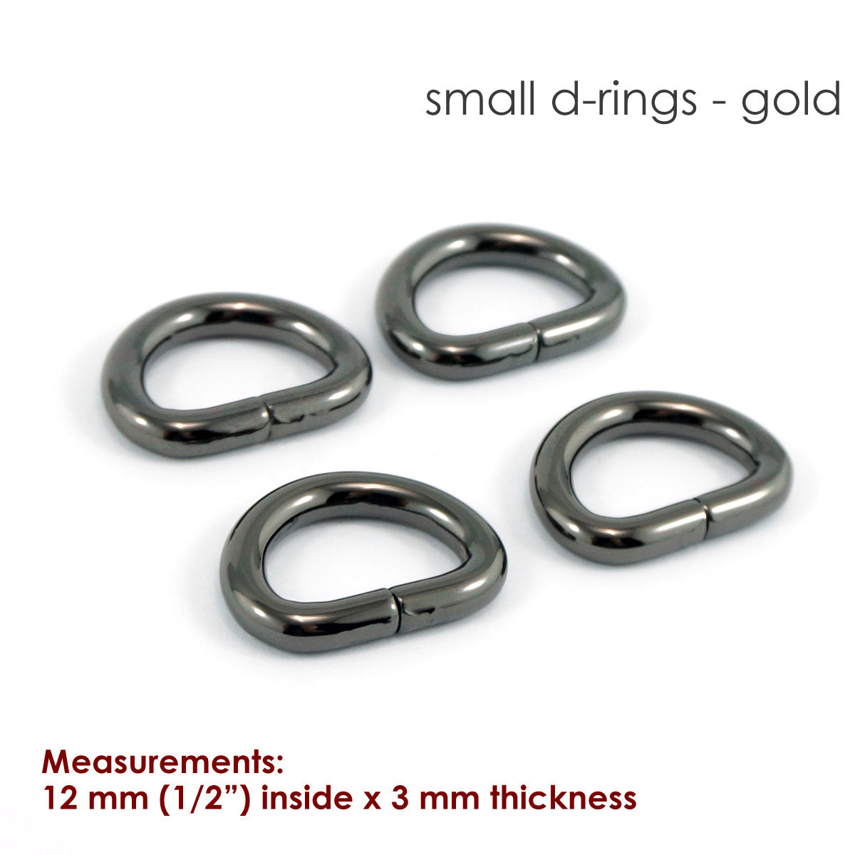 1/2" D RINGS (SET of 4) - Available in 6 metal finishes