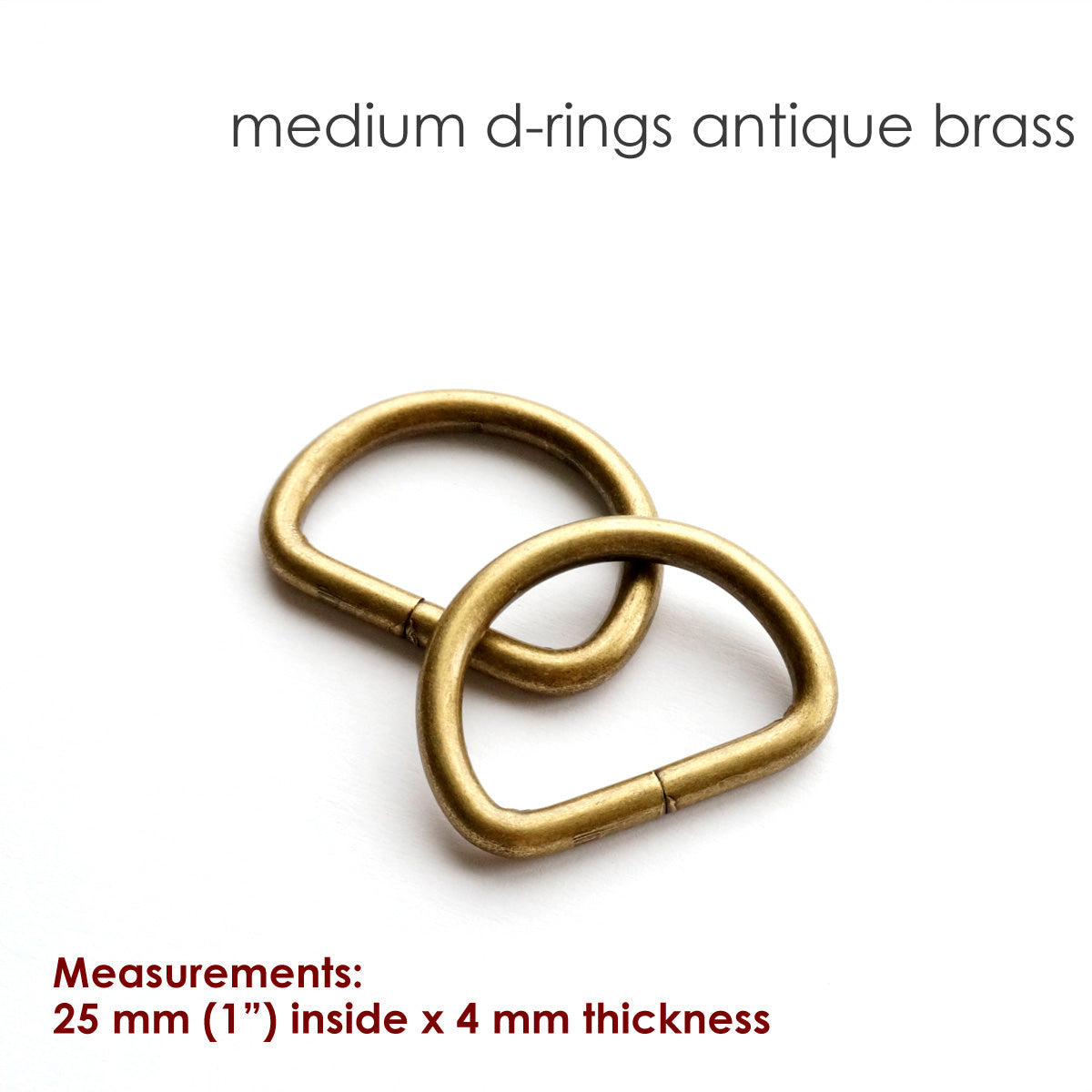 1" D RINGS (SET of 4) - Available in 6 metal finishes