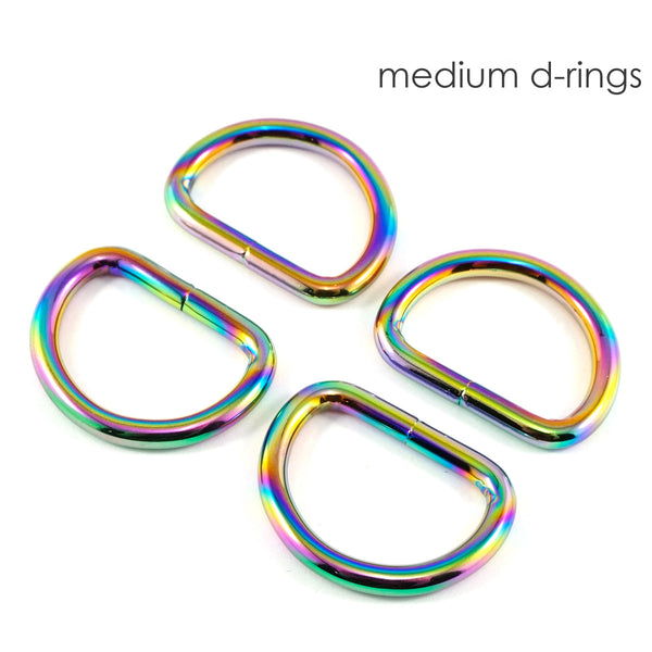 1" D RINGS (SET of 4) - Available in 6 metal finishes