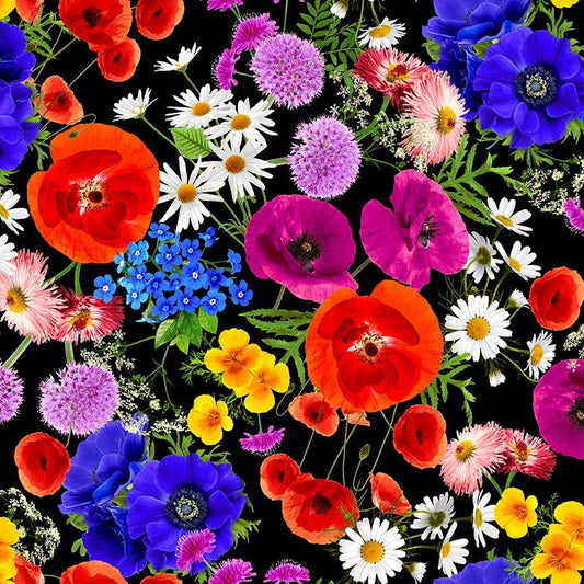 Large Colorful Bright Florals - Timeless Treasures