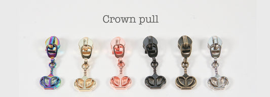 SALE - #5 coil zipper pull - Crown