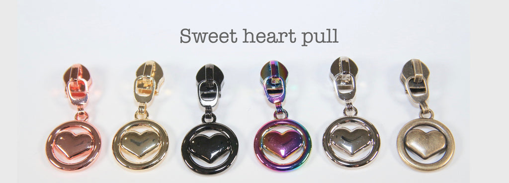 #5 coil zipper pull - Sweet Heart pull