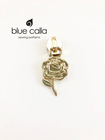 #5 coil zipper pull - Rose