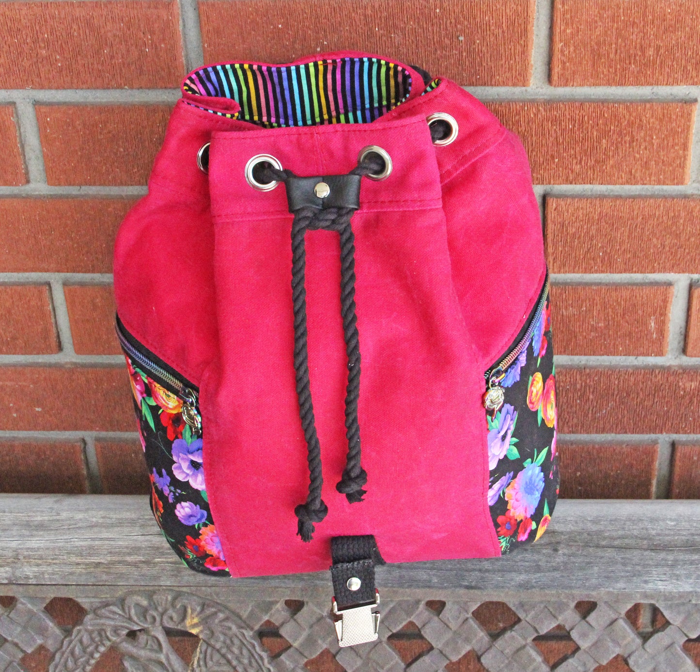 Bee Balm Waxed Canvas Backpack - PDF sewing pattern