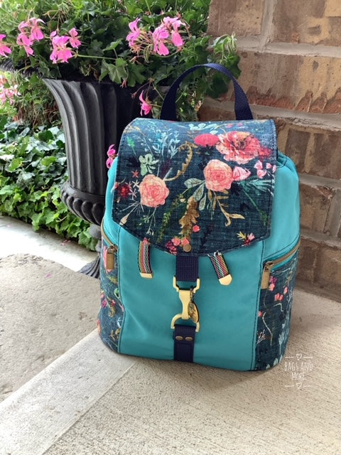 Bee Balm Waxed Canvas Backpack - PDF sewing pattern