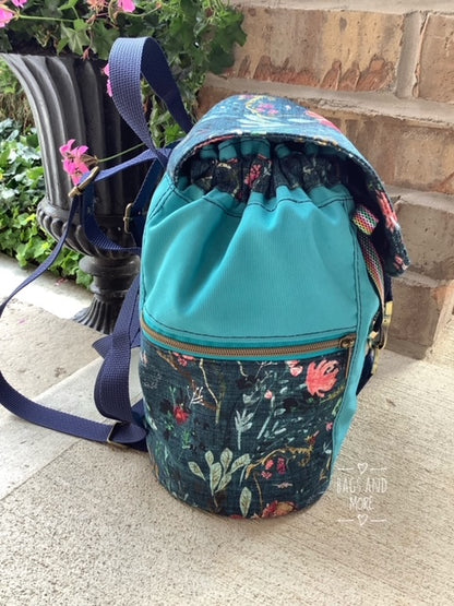 Bee Balm Waxed Canvas Backpack - PDF sewing pattern