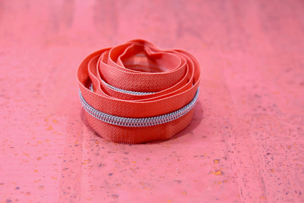 ANTIQUE BRASS COIL - CORAL - #5 Metallic Nylon Coil Zipper tape