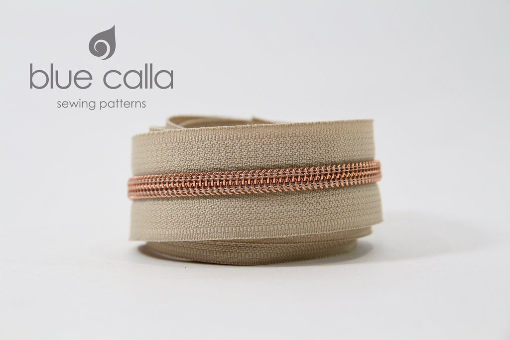 ROSE GOLD COIL - BEIGE - #5 Metallic Nylon Coil Zipper tape