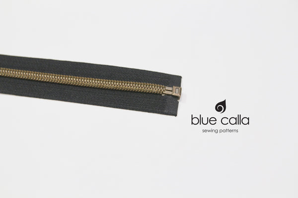 SALE Open end JACKET ZIPPER - #5 metallic nylon coil - BLACK