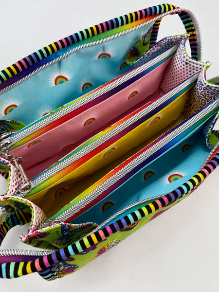 Sew Together Bag - handmade organizer bag in Tula Pink Daydreamer
