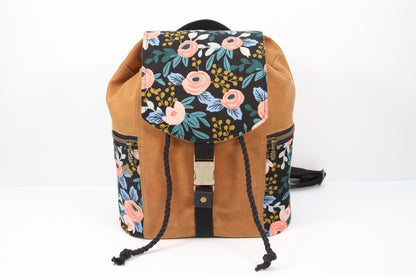 Bee Balm Waxed Canvas Backpack - PDF sewing pattern