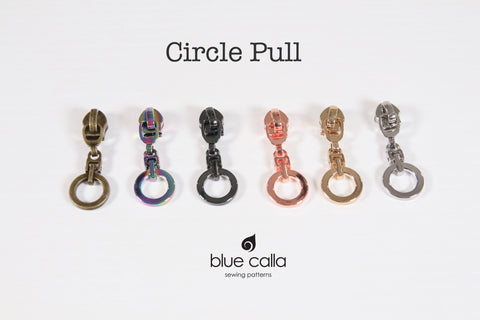 #5 coil zipper pull - Circle