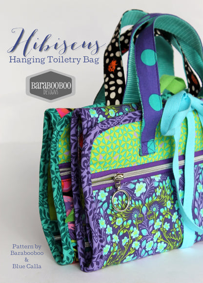 The Hibiscus Hanging Toiletry Bag - PDF sewing pattern