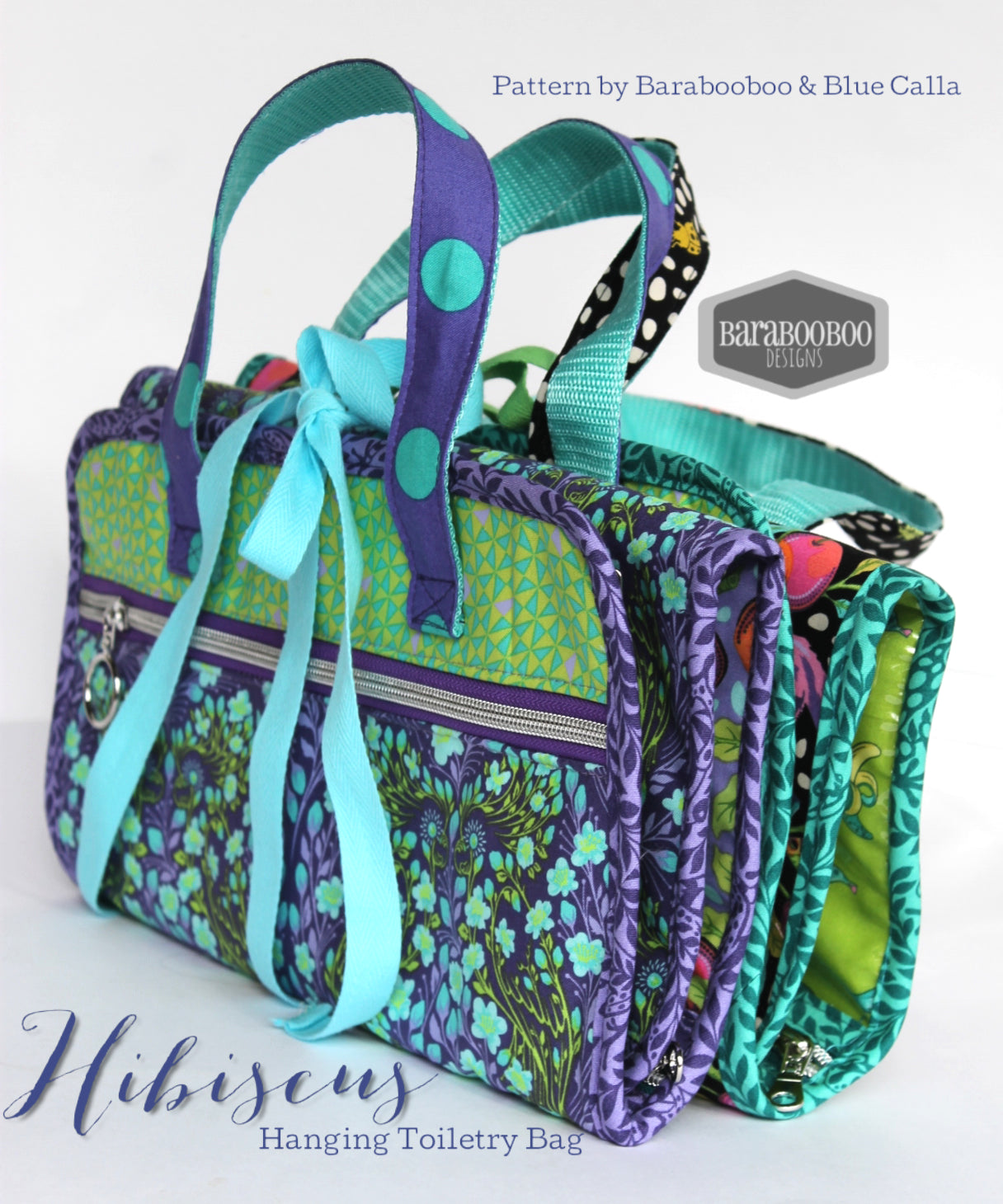 The Hibiscus Hanging Toiletry Bag - PDF sewing pattern