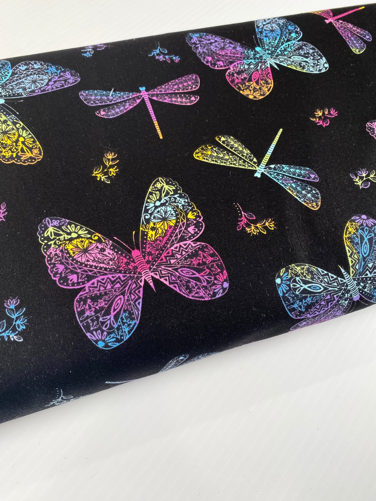 Rainbow Garden - Rainbow Butterflies in Black