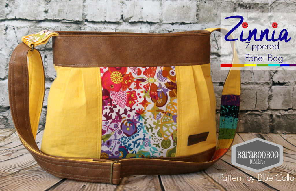 The Zinnia Zippered Panel Bag - PDF Sewing Pattern