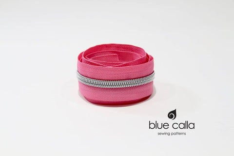 SILVER COIL - COTTON CANDY - #5 Metallic Nylon Coil Zipper tape