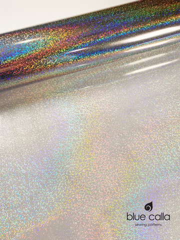 Printed Clear Vinyl (12 gauge) - Iridescent Confetti Mini Dot