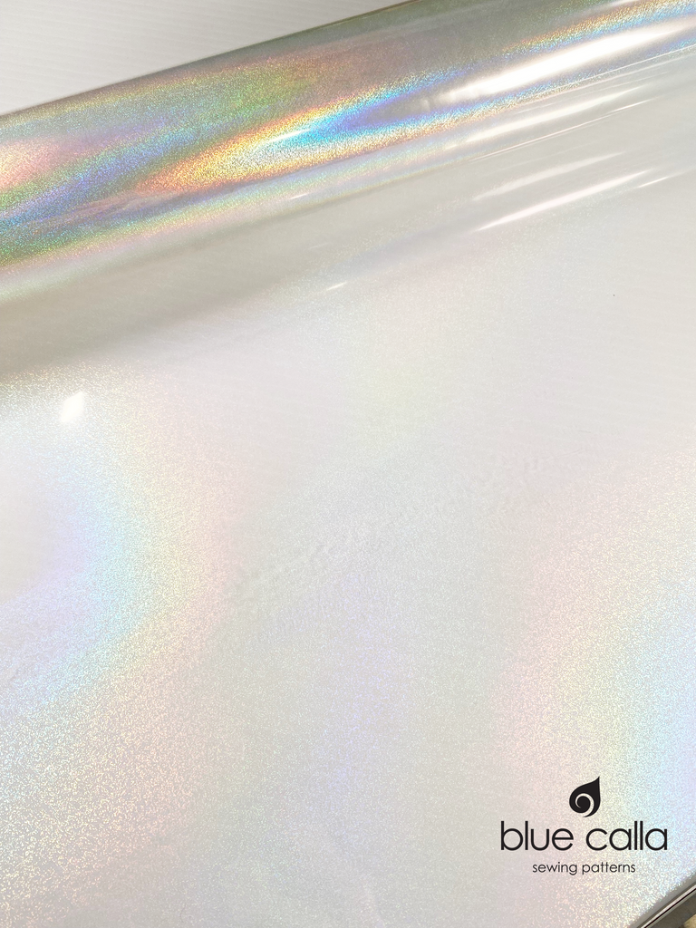 Printed Clear Vinyl (12 gauge) - Iridescent Mini Glitter