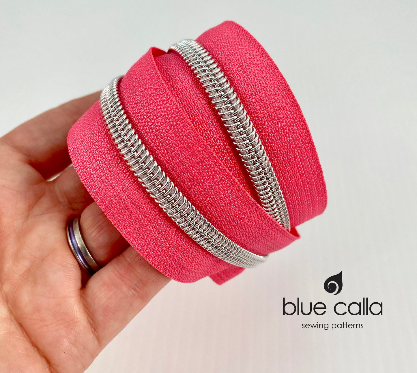 SILVER COIL - LIPSTICK - #5 Metallic Nylon Coil Zipper tape