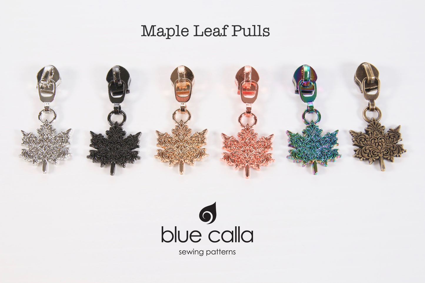 #5 coil zipper pull - Maple Leaf