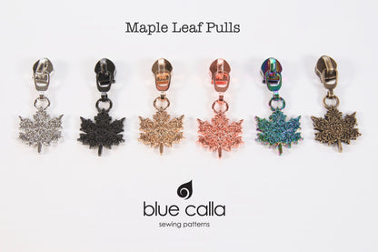 #5 coil zipper pull - Maple Leaf