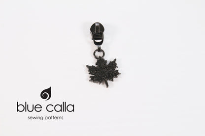 #5 coil zipper pull - Maple Leaf