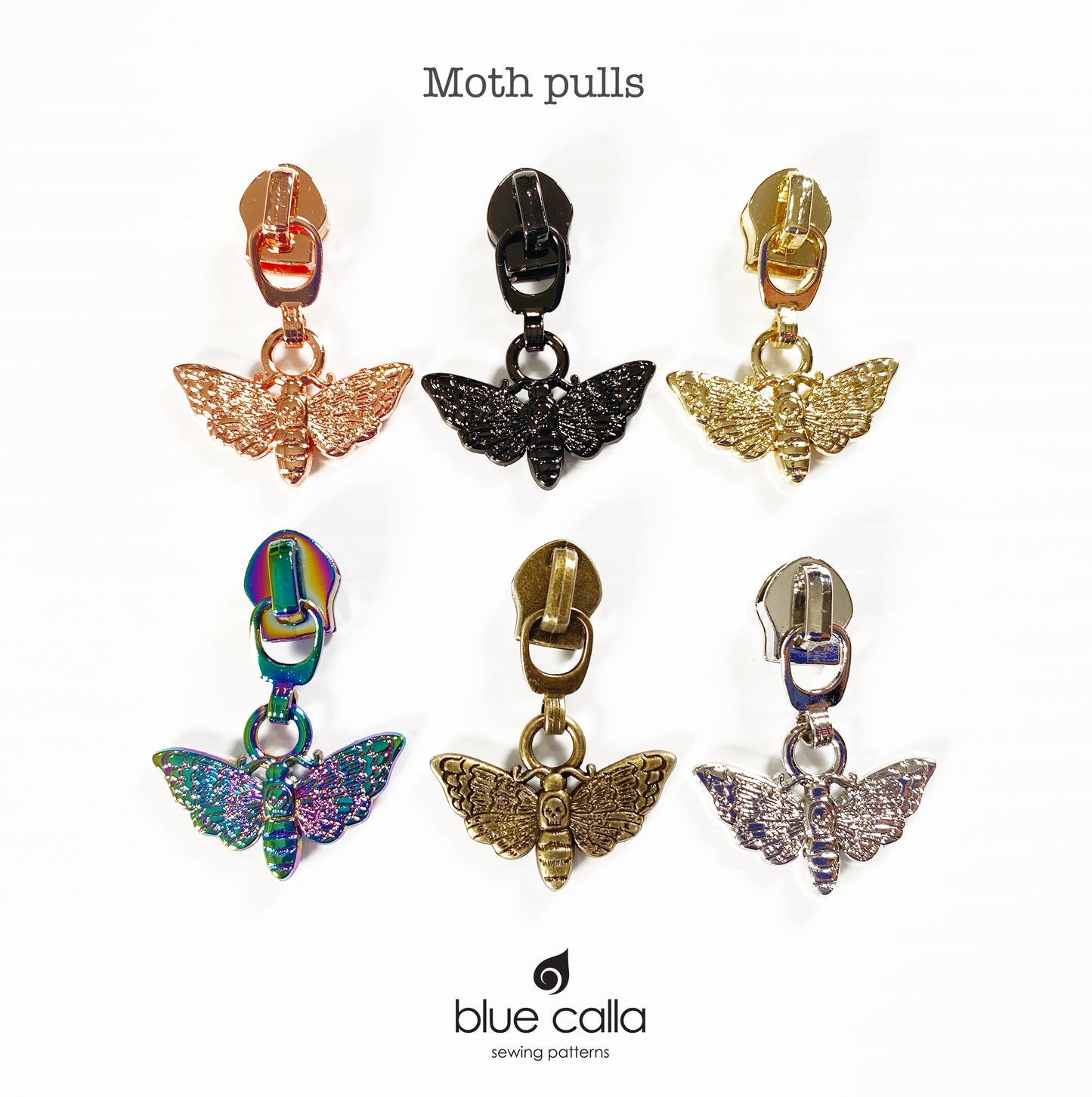 #5 coil zipper pull - Moth