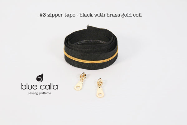 #3 Metallic Nylon Coil Zipper tape - BLACK