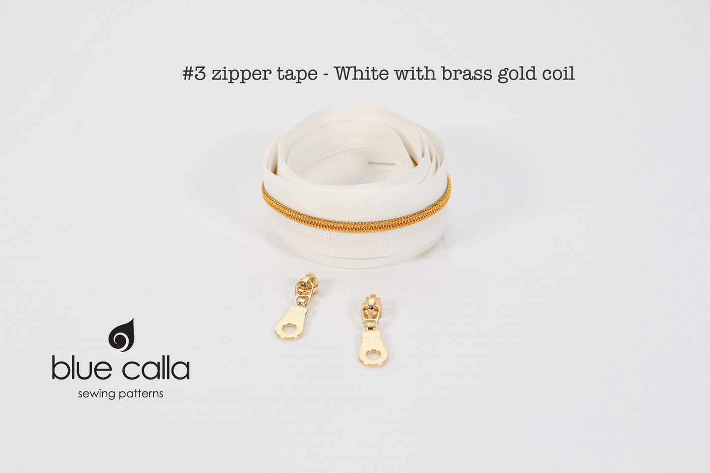 #3 Metallic Nylon Coil Zipper tape - WHITE