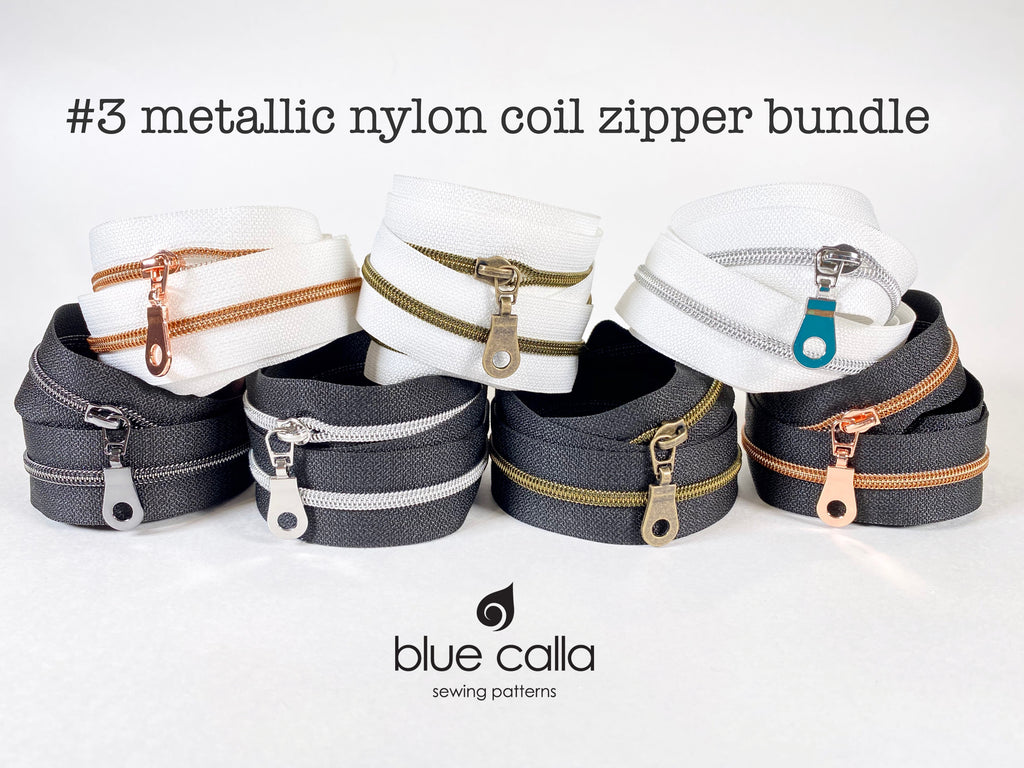 #3 Metallic Nylon Coil Zipper tape - 7 neutral colours