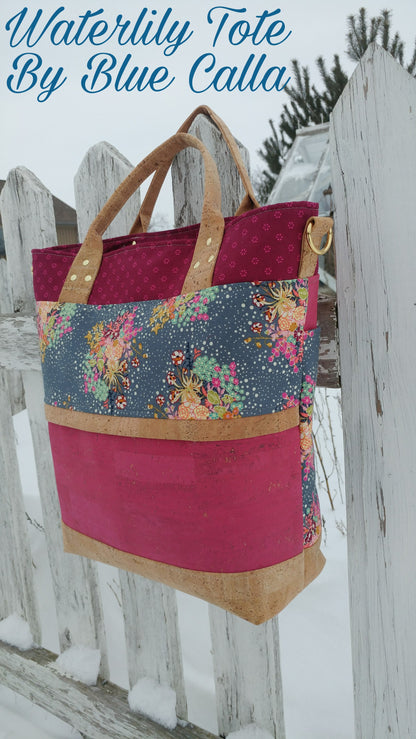 The Waterlily Waxed Canvas Tote (2 versions) - PDF Sewing pattern