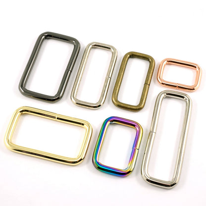 1.5" RECTANGLE RINGS (SET of 4) - Available in 5 metal finishes