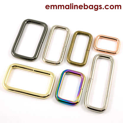 3/4" RECTANGLE RINGS (set of 4) - Available in 5 metal finishes