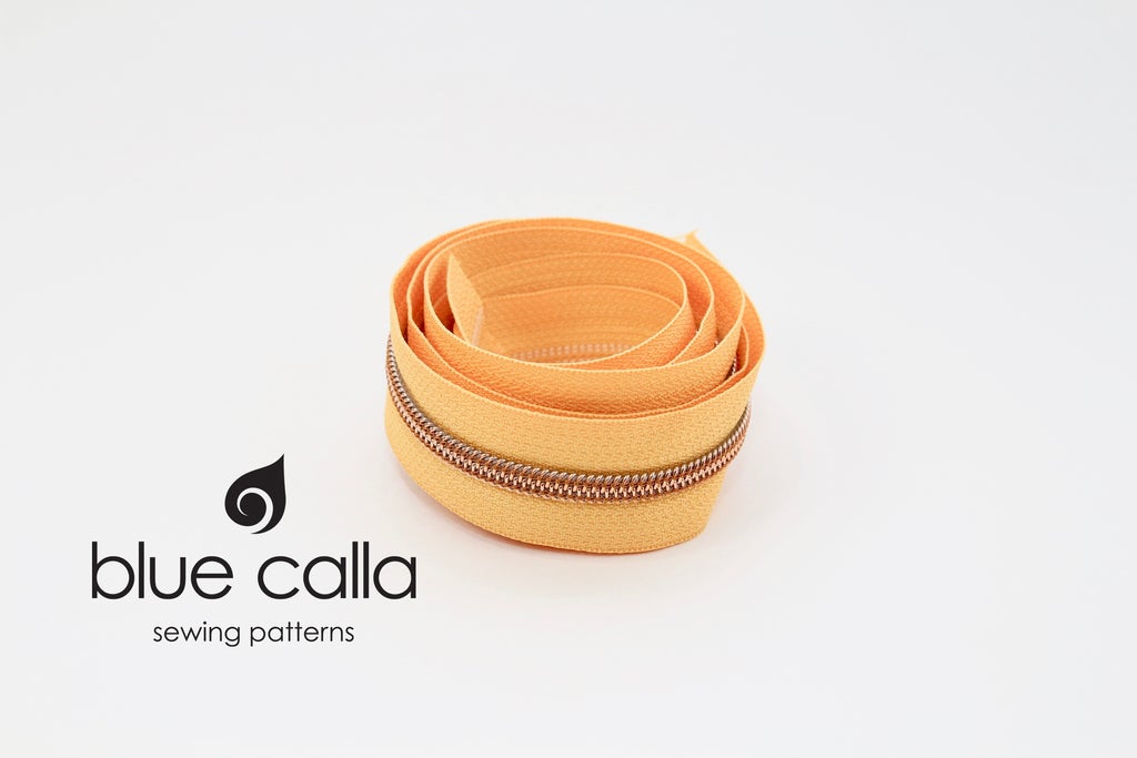 SALE - ROSE GOLD COIL - SAFFRON - #5 Metallic Nylon Coil Zipper tape