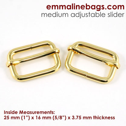 1" ADJUSTABLE SLIDERS (2 PACK) - Available in 5 metal finishes