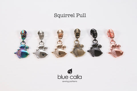 SALE - #5 coil zipper pull - Squirrel
