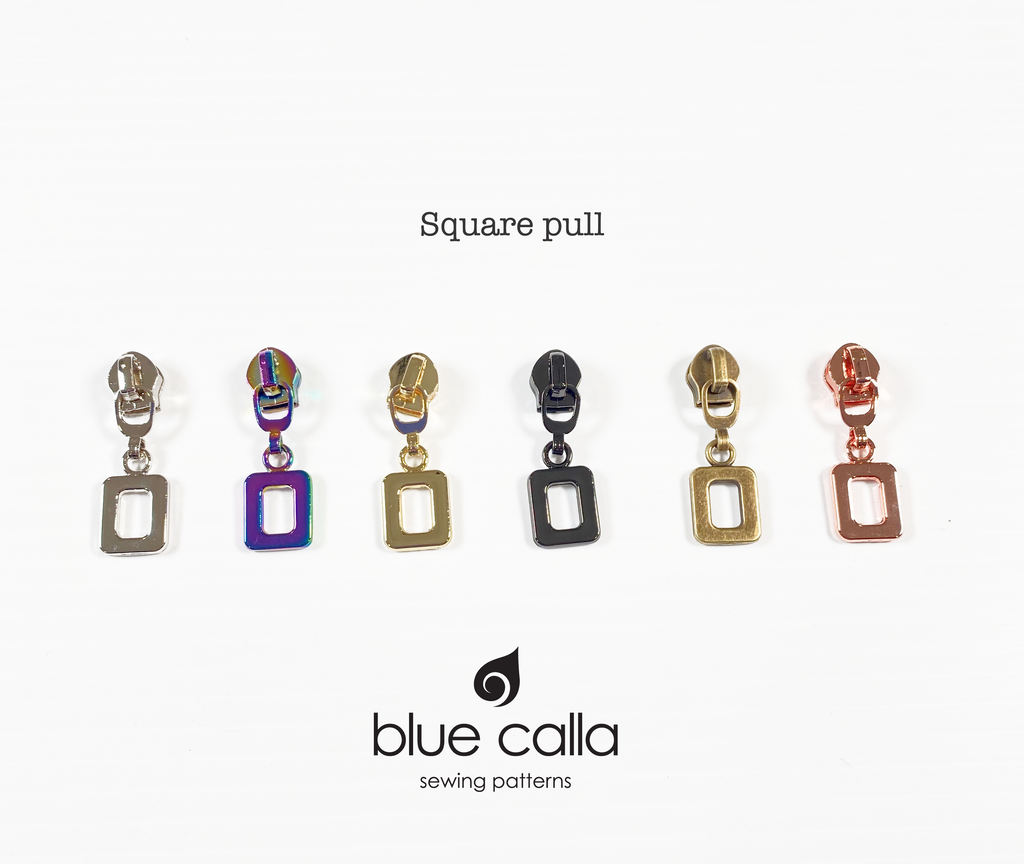 #5 coil zipper pull - Square
