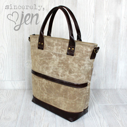 The Waterlily Waxed Canvas Tote (2 versions) - PDF Sewing pattern