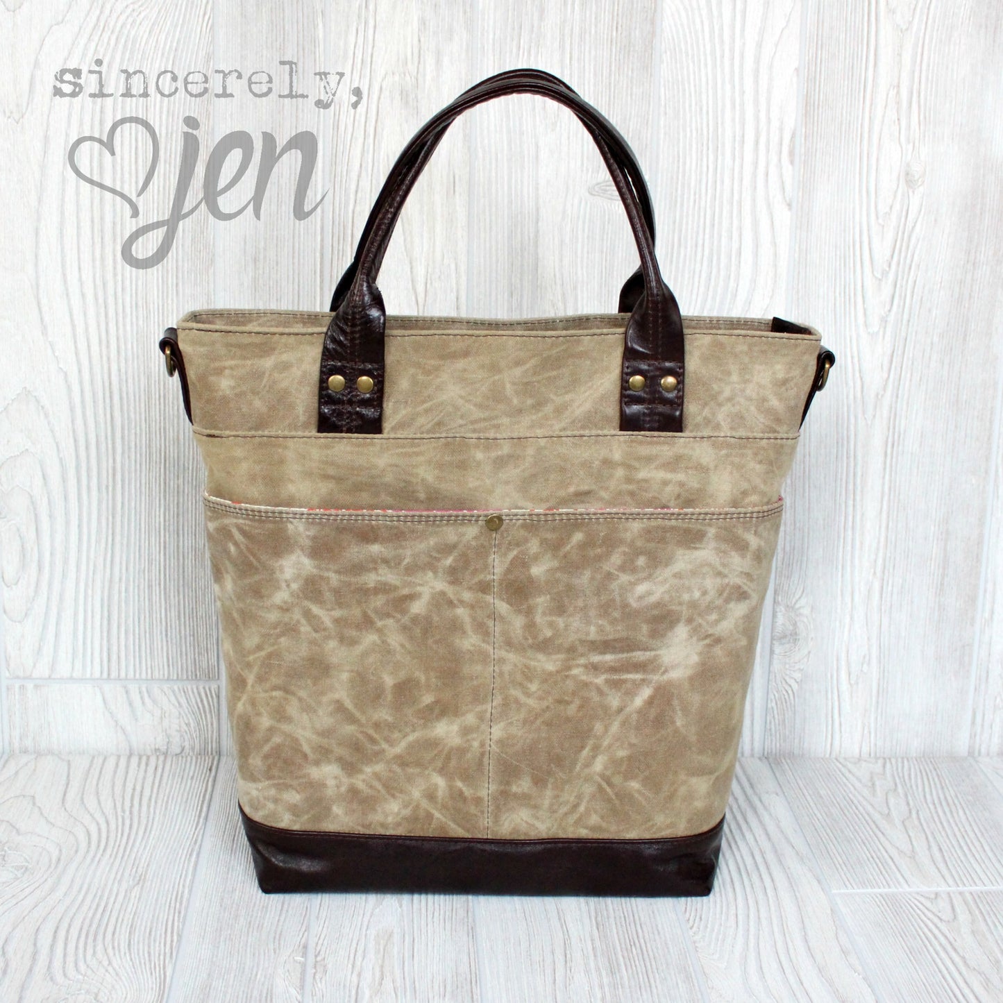 The Waterlily Waxed Canvas Tote (2 versions) - PDF Sewing pattern