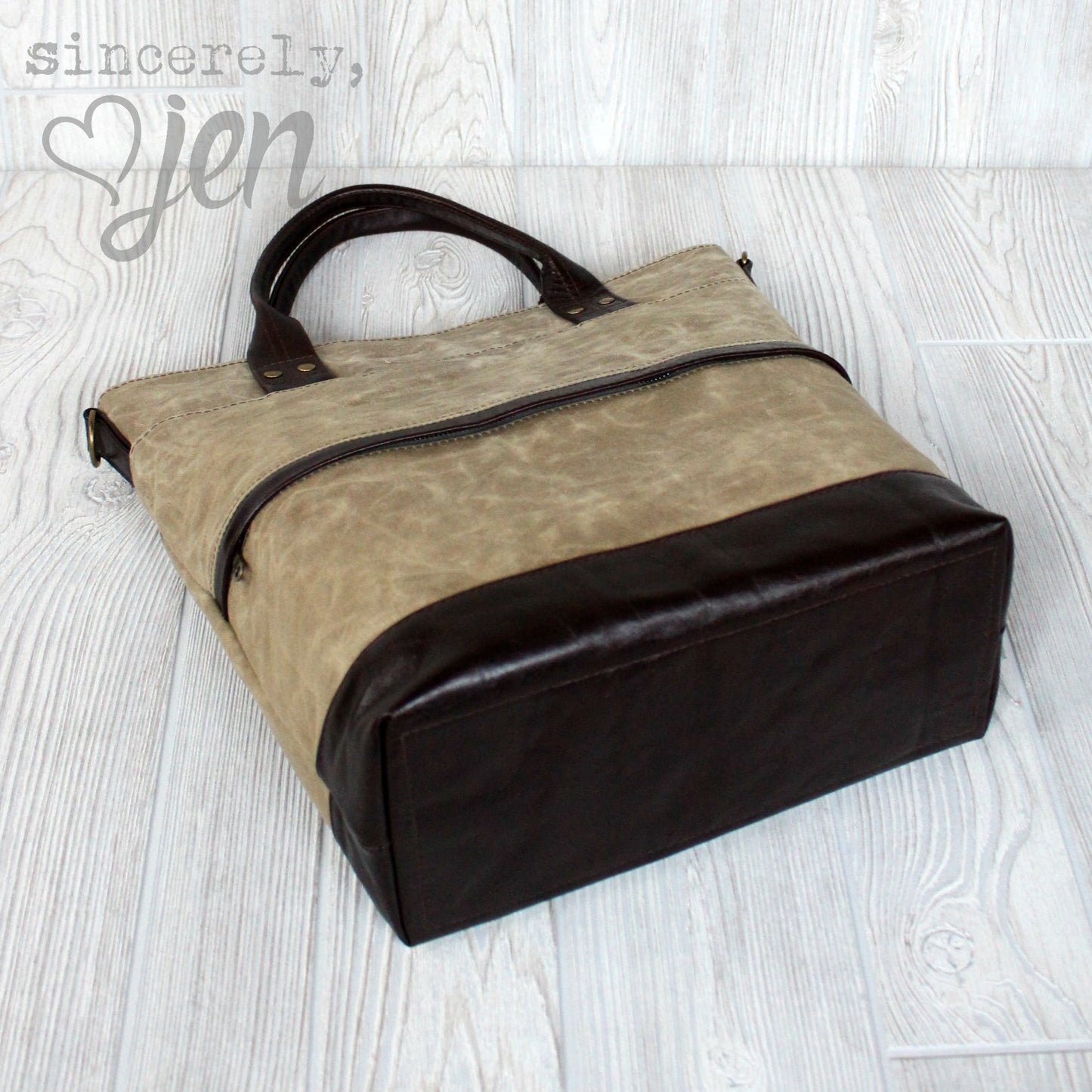 The Waterlily Waxed Canvas Tote (2 versions) - PDF Sewing pattern