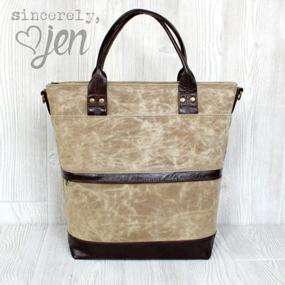 The Waterlily Waxed Canvas Tote (2 versions) - PDF Sewing pattern