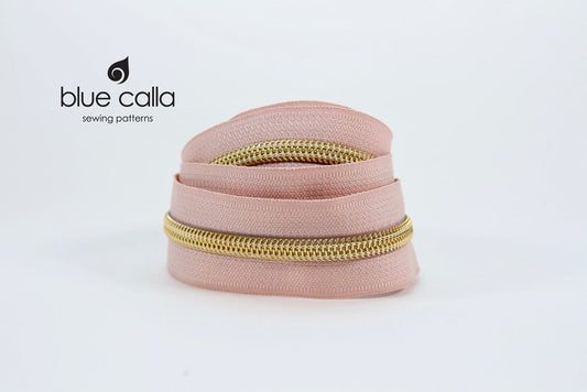 GOLD COIL - CHAMPAGNE - #5 Metallic Nylon Coil Zipper tape