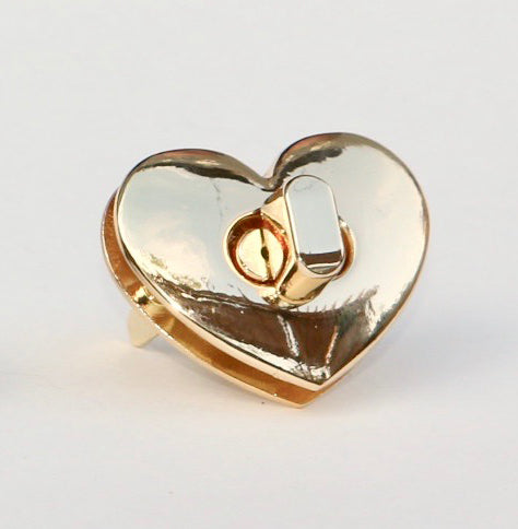 Heart Shaped Bag Lock - in 4 metal finishes