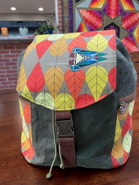 Bee Balm Waxed Canvas Backpack - PDF sewing pattern