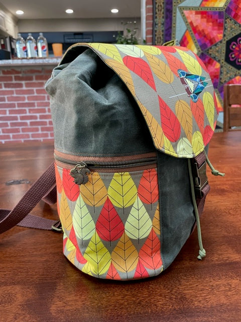 Bee Balm Waxed Canvas Backpack - PDF sewing pattern